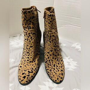 Leopard Print suede Ankle Boots